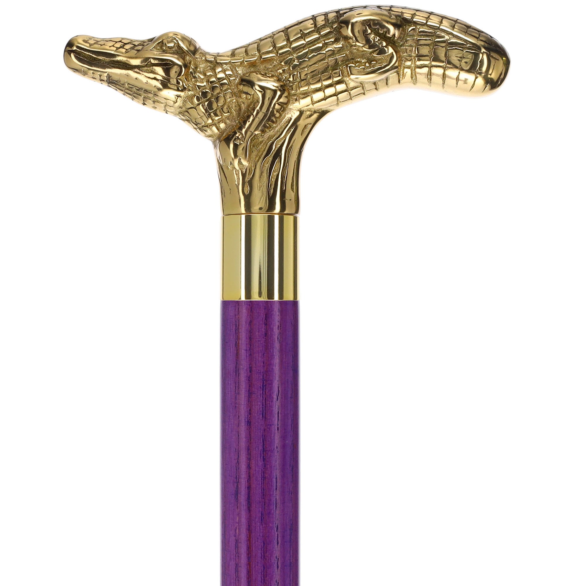 Premium Brass Alligator Handle Cane: Stained Custom Color Shaft Ebay