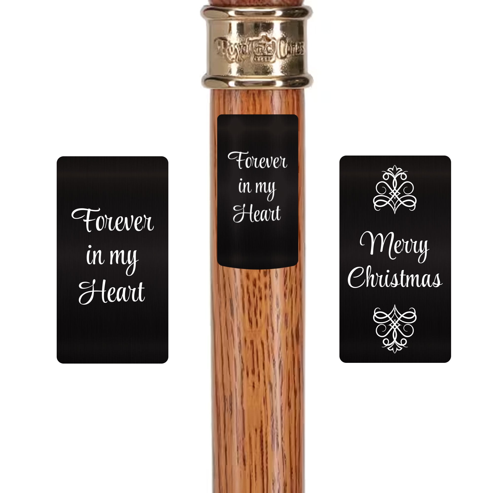 Custom Cane Engraving - Rectangle Black Anodized Aluminum - Christmas Special Low Shipping Fee Online