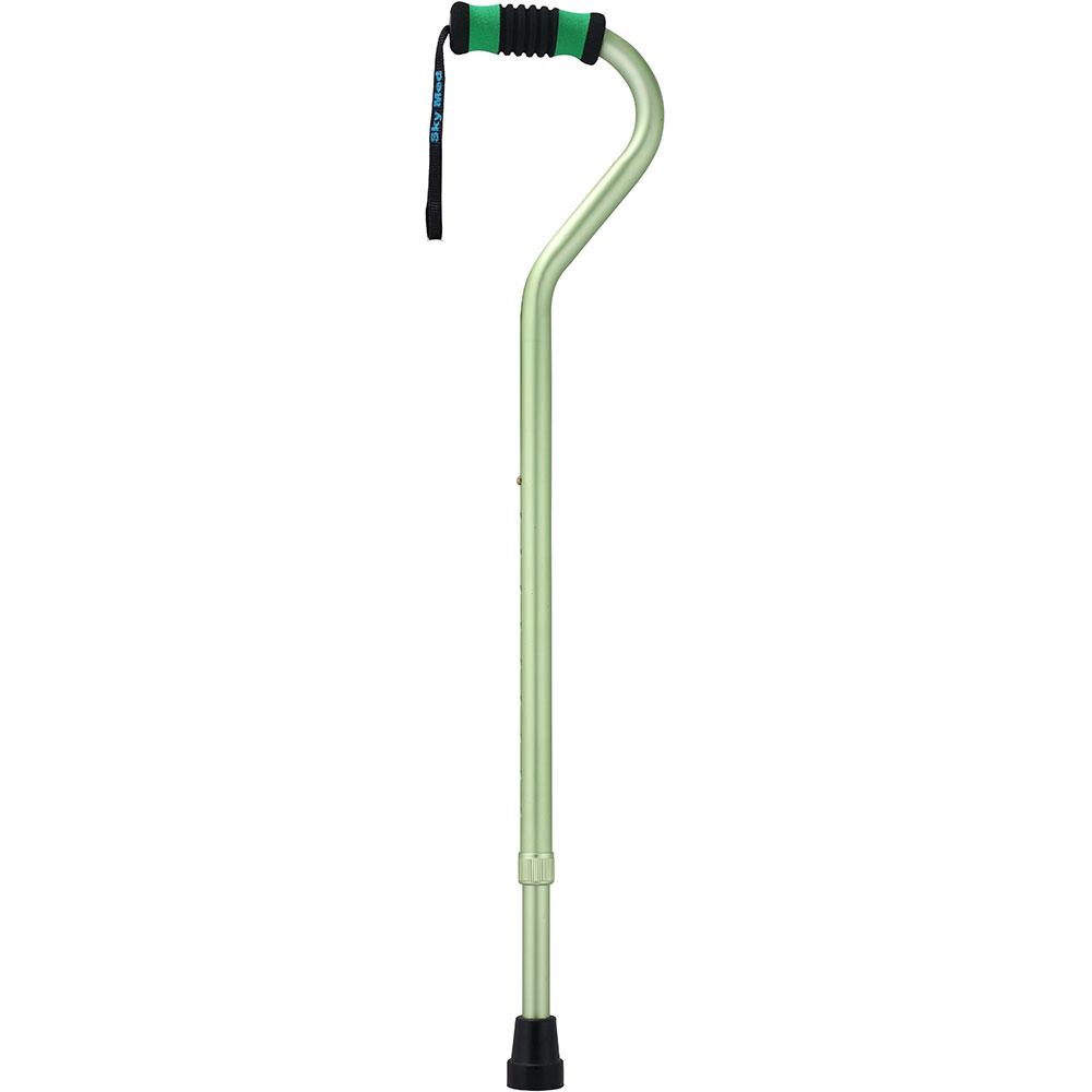 Green Adjustable Offset Walking Cane w/ Color matching Grip Choice Cheap Pice