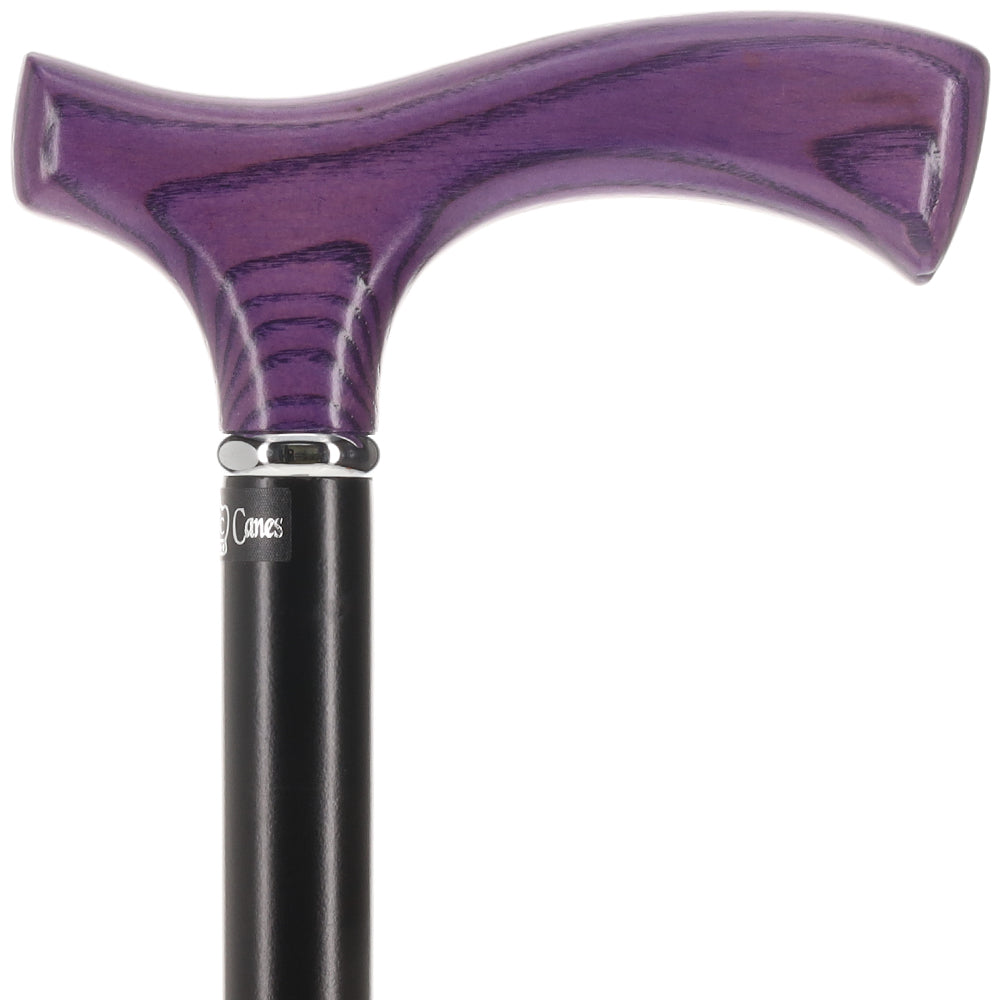 Scratch and Dent Amethyst Purple Ash Fritz Walking Cane With Black Beechwood Shaft and Silver Collar V1227 Buy Cheap Newest