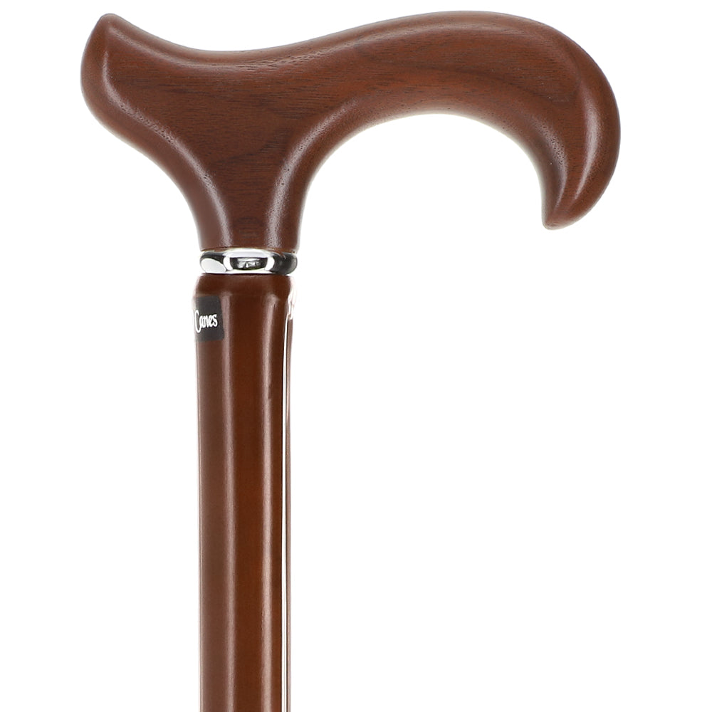 Bamboo Shaft Cane with Walnut Derby Handle: Elegant Design Free Shipping Original