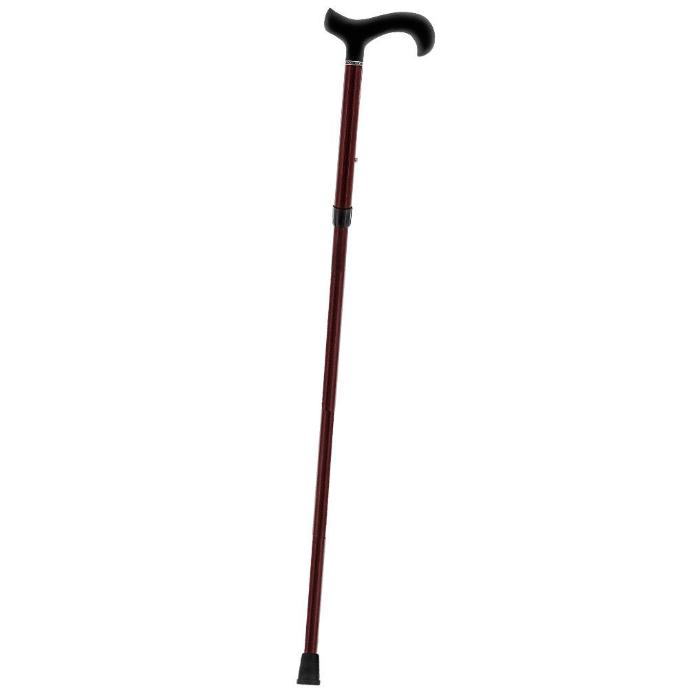Scratch and Dent Mahagony Red Triple Wound Derby Walking Cane With Adjustable Folding Carbon Fiber Shaft and Collar V3435 Marketable Cheap Pice