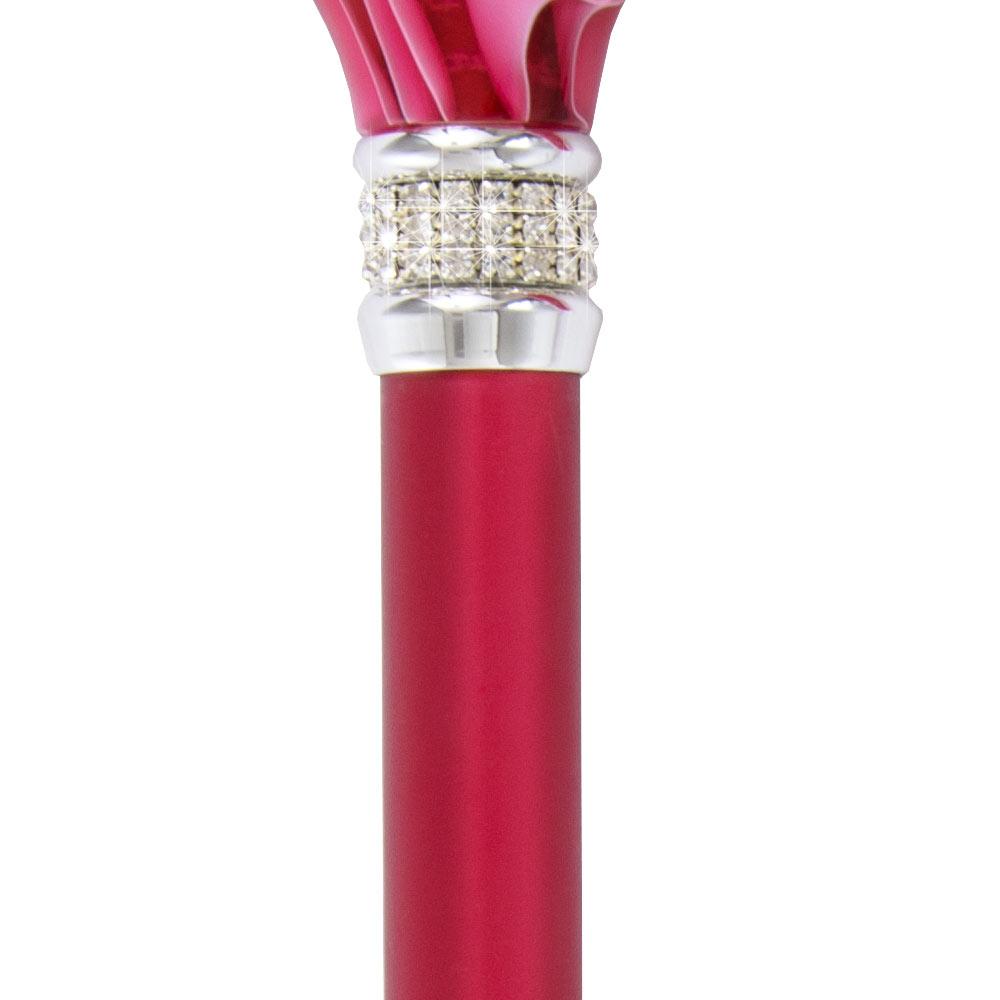 Scratch and Dent Magenta Pearlz with Rhinestone Collar and Designer Adjustable Folding Cane V3079 Enjoy Cheap Online