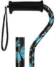 Night of the Butterfly Offset Adjustable Walking Cane w/ Comfort Grip 2.0 Outlet Classic