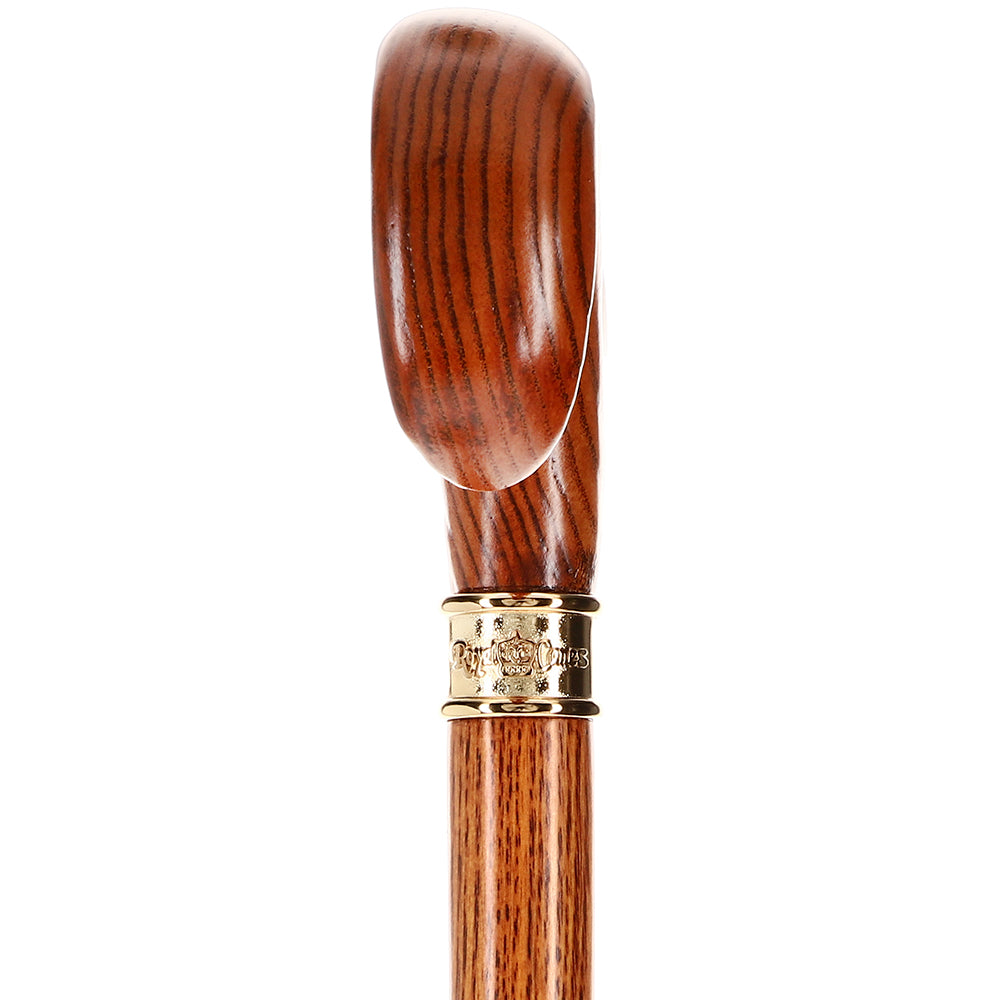 Hand-Specific Espresso Cane: Ash, Embossed Brass Collar Clearance Official