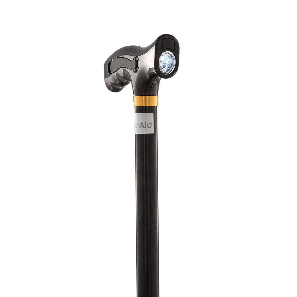 Scratch and Dent Folding Rechargeable Flashlight - Fritz Handle Walking Cane w/ Black Adjustable Aluminum Shaft V2263 Discount Original