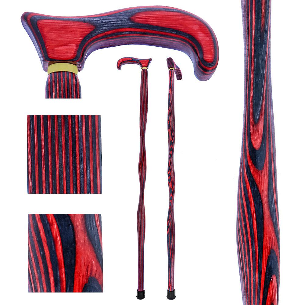 USA-Made Twisted Red-Black Cane: Vibrant Colorwood Birchwood With Paypal Online