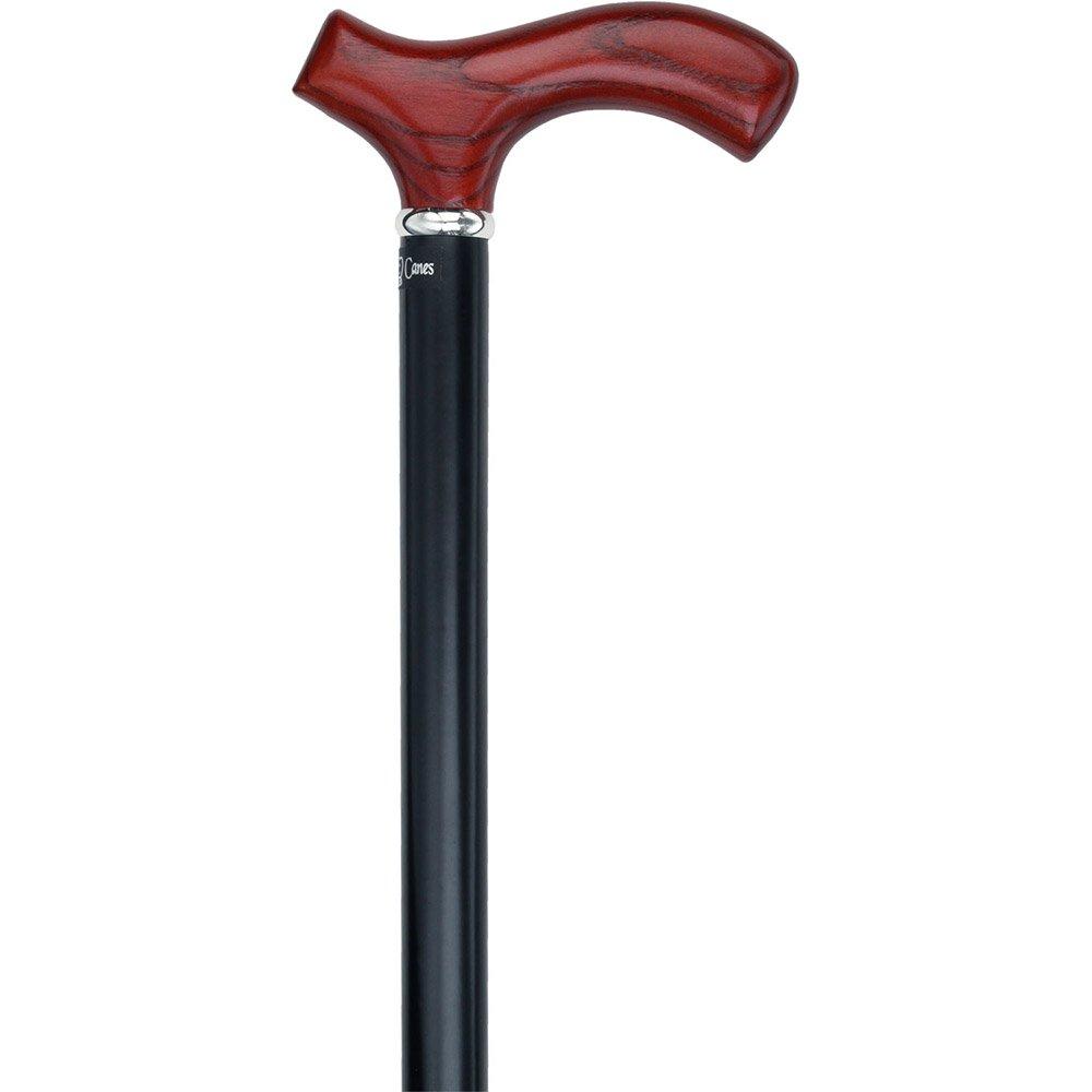 Scratch and Dent Genuine Mahogany Ash Fritz Walking Cane w/ Black Beechwood Shaft & Silver Collar  V1919 Buy Cheap How Much