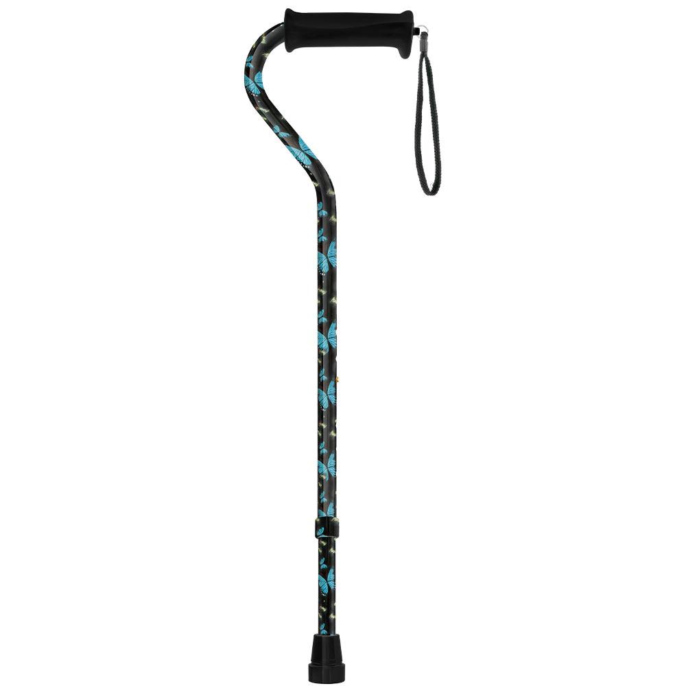 Night of the Butterfly Offset Adjustable Walking Cane w/ Comfort Grip 2.0 Outlet Classic