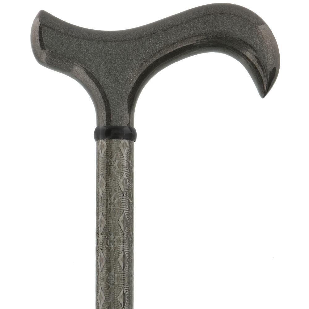 Gray 3D Diamond Pattern Adjustable Derby Carbon Fiber Walking Cane Cheapest Pice Online