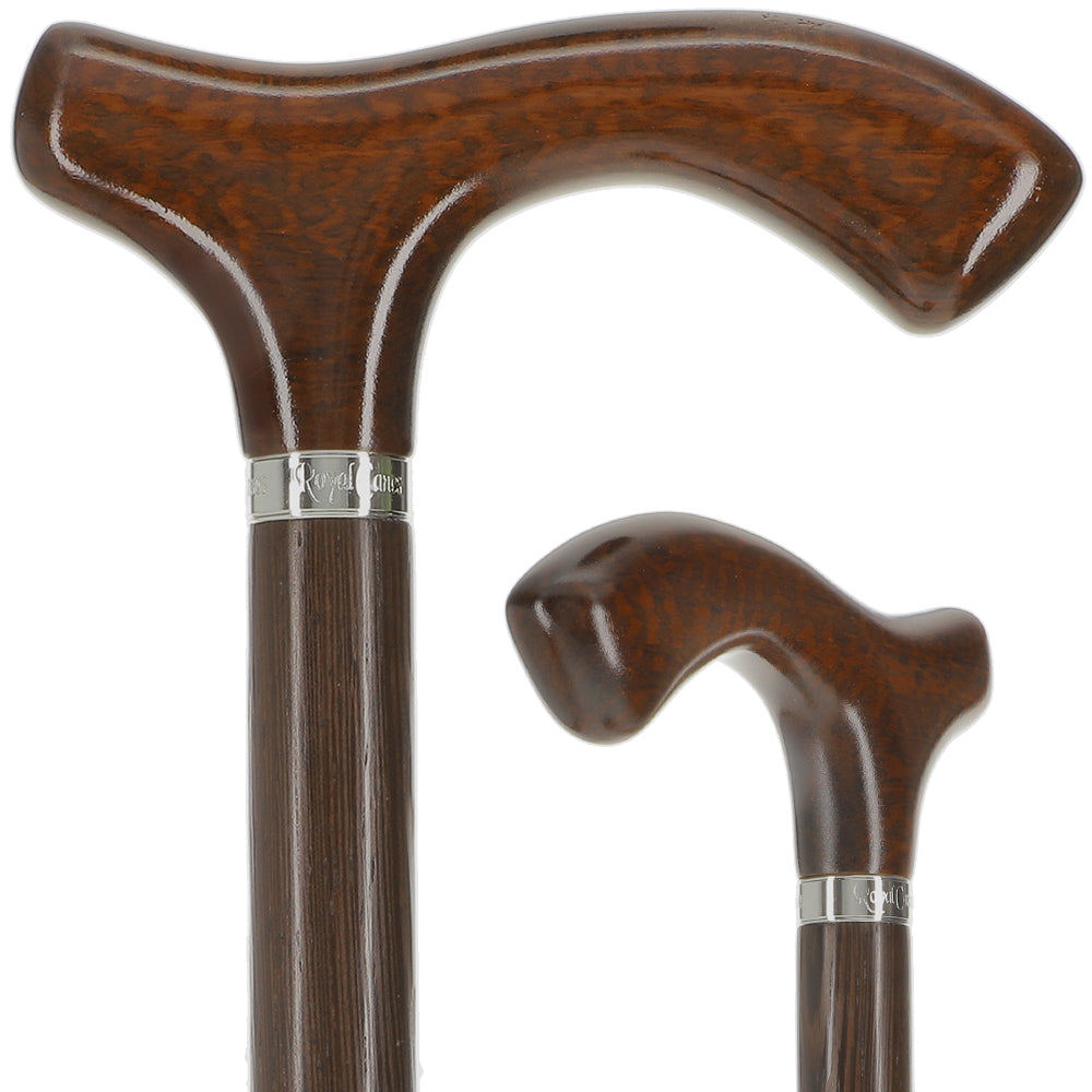 Scratch and Dent Fritz Walking Cane w/ Genuine Snakewood Handle & Wenge Shaft w/ Silver Collar V2091 High Quality Buy Online