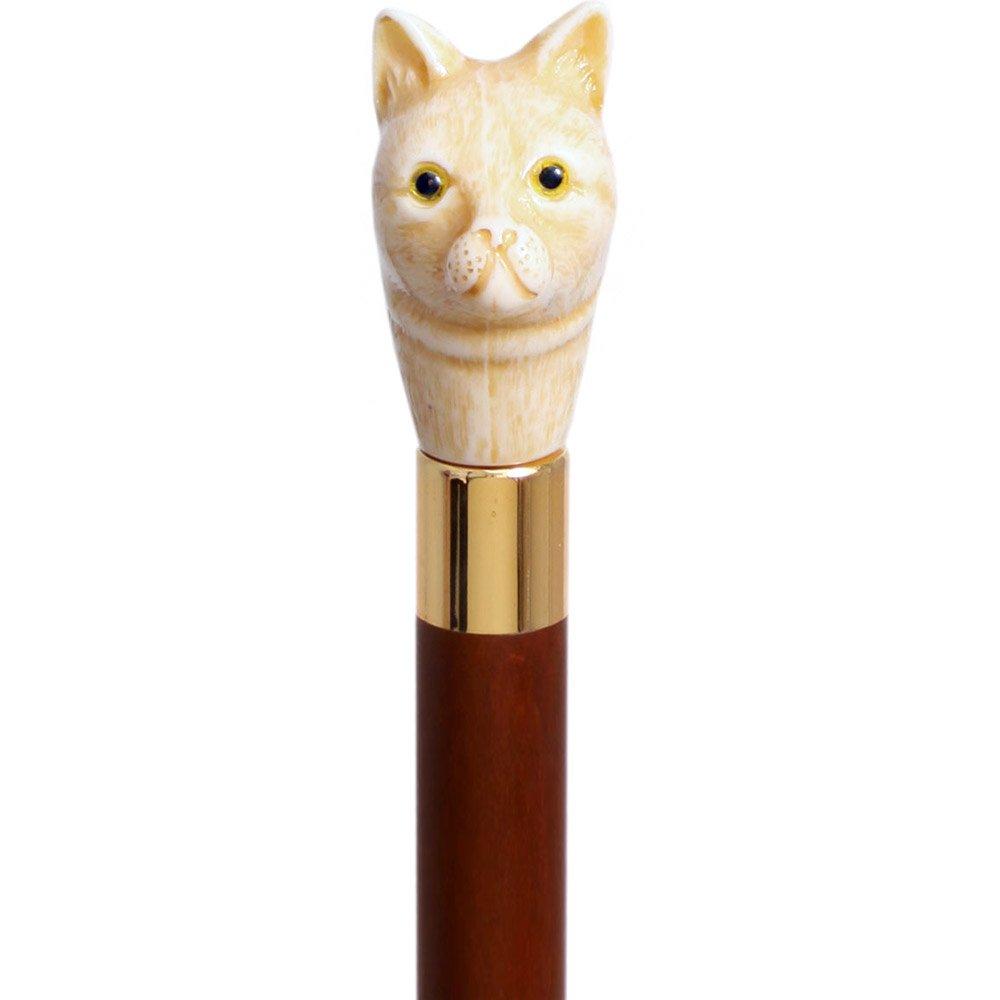 Cat Head Faux Ivory Handle Italian Handle Cane w/ Custom Shaft & Collar Cheap Sale Wholesale Pice