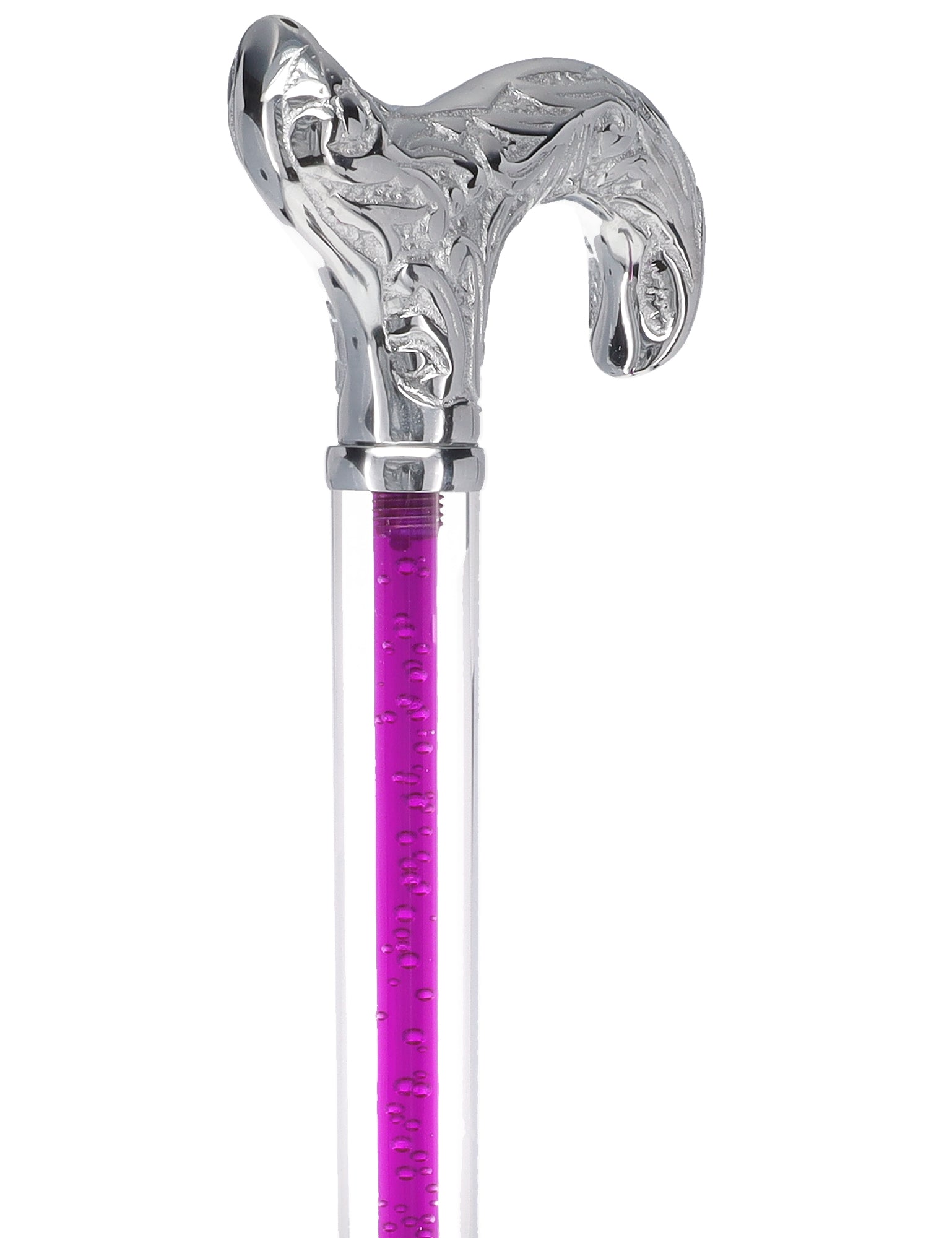 Color Crystal Elegance Chrome Derby Cane with Invisible Acrylic Shaft Options Geniue Stockist