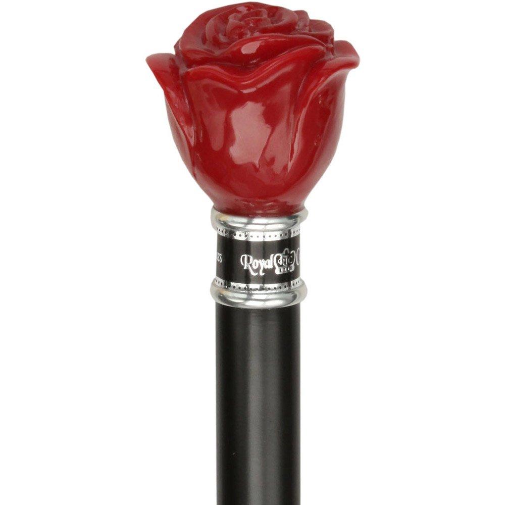 Red Rose Flower Knob Walking Stick With Black Beechwood Shaft and Collar Buy Cheap Wiki