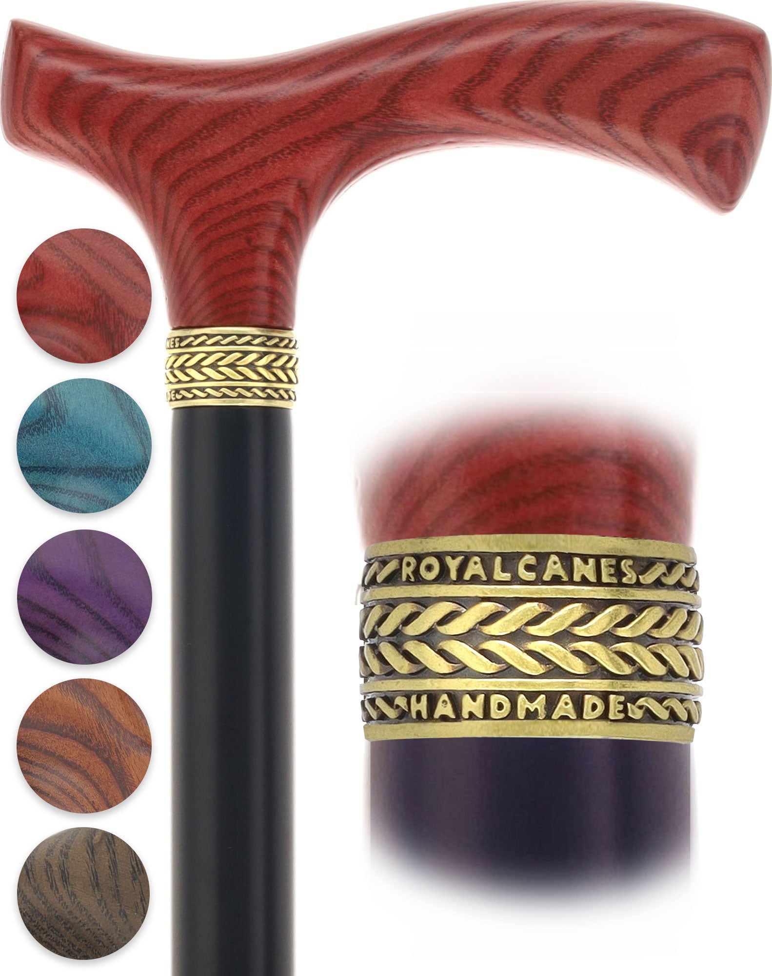 Royal Canes Comfort Fritz: Wood-Stained, Pewter Collar, 6 Color Options Cheap Sale Comfortable