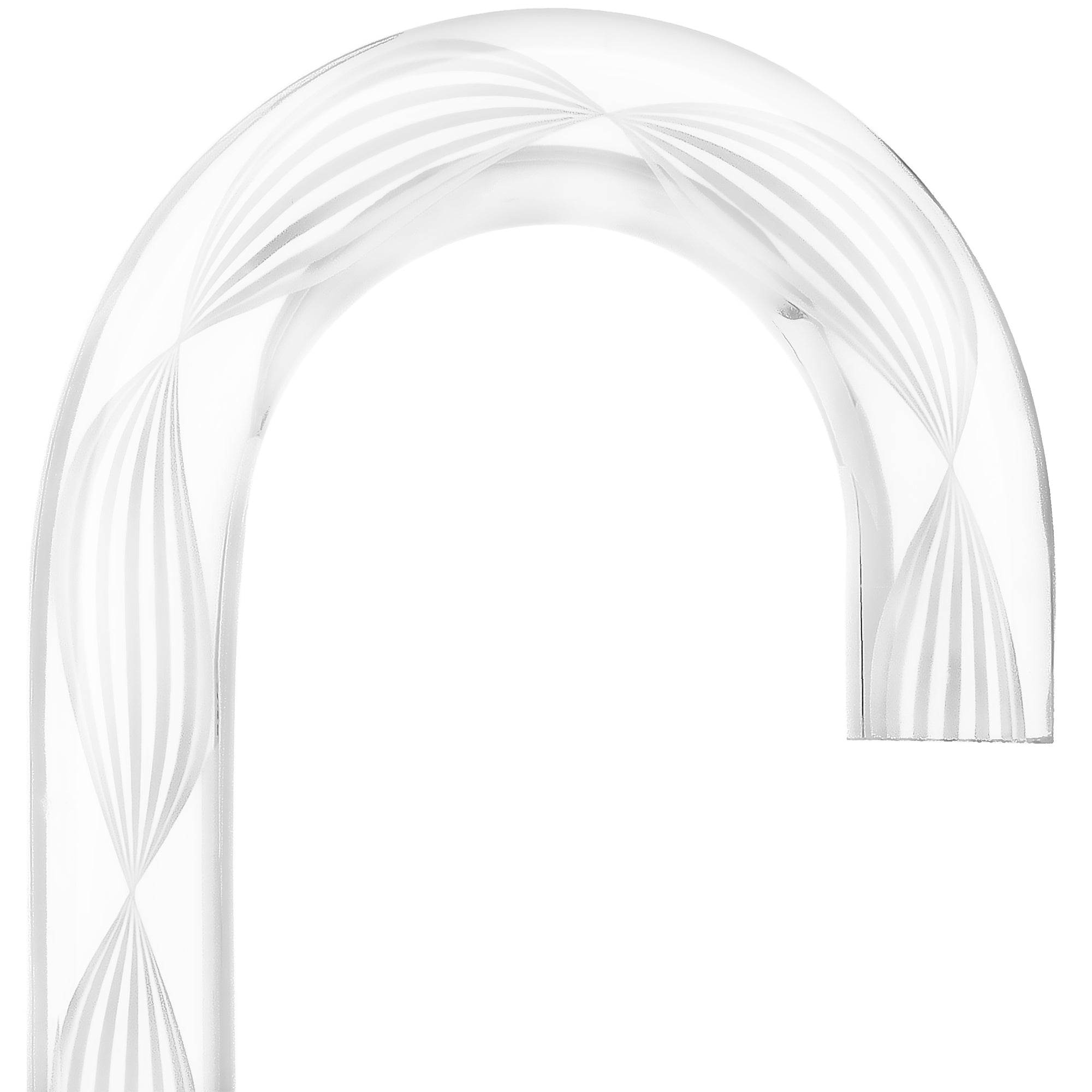 Alabaster Helix Cane: White Twists in Invisible Clear Shaft Cheap Sale Best Store To Get