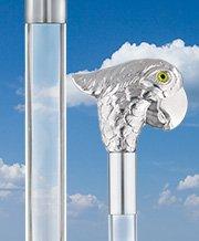 Lively & Exotic Parrot Nickel Plated Cane w/ Lucite Shaft & Collar Tumblr Sale Online