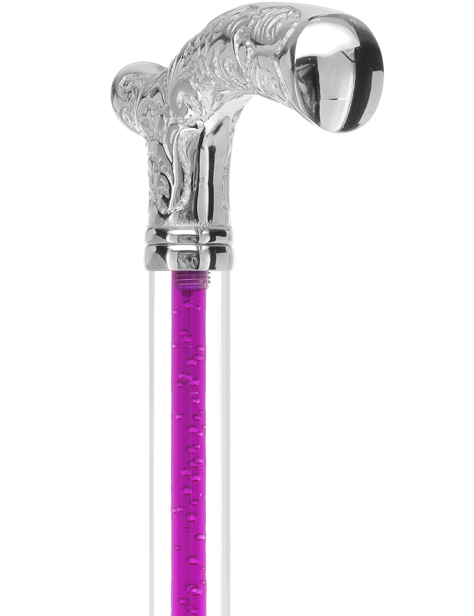 Color Crystal Elegance Chrome Fritz Cane with Invisible Acrylic Shaft Options Free Shipping Genuine