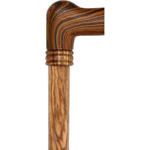 Scratch and Dent Comfort Palm Grip Cane - Zebrano Wood & Collar V2382 Cheap Sale Comfortable