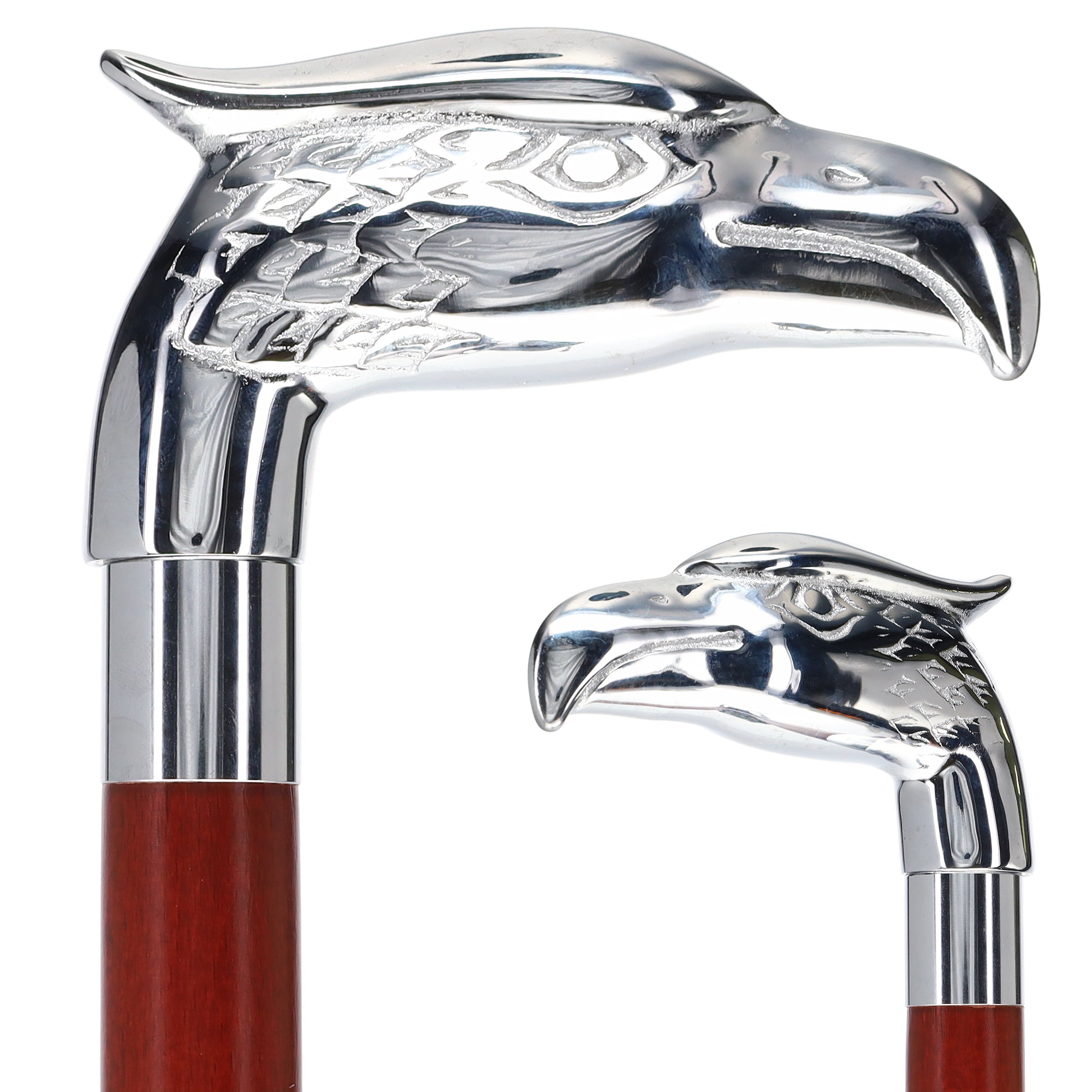 Eagle Premium Chrome Brass Handle Cane: Custom Shaft & Collar Buy Cheap Browse