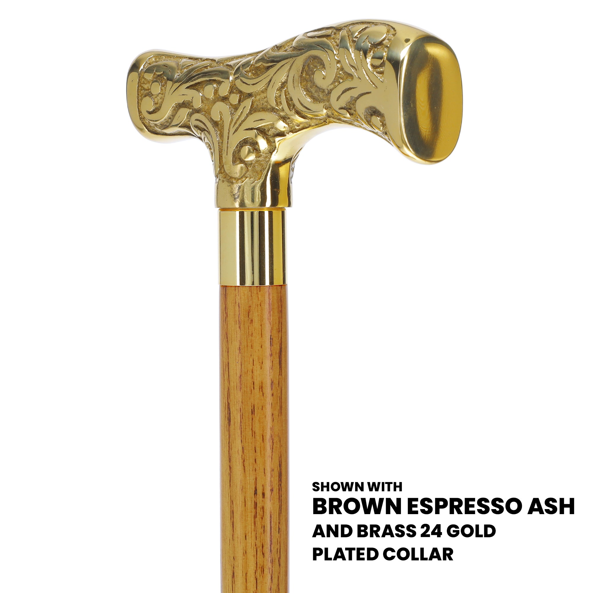 Premium Brass T-shaped Handle Walking Cane: Custom Shaft & Collar Sale Online Online