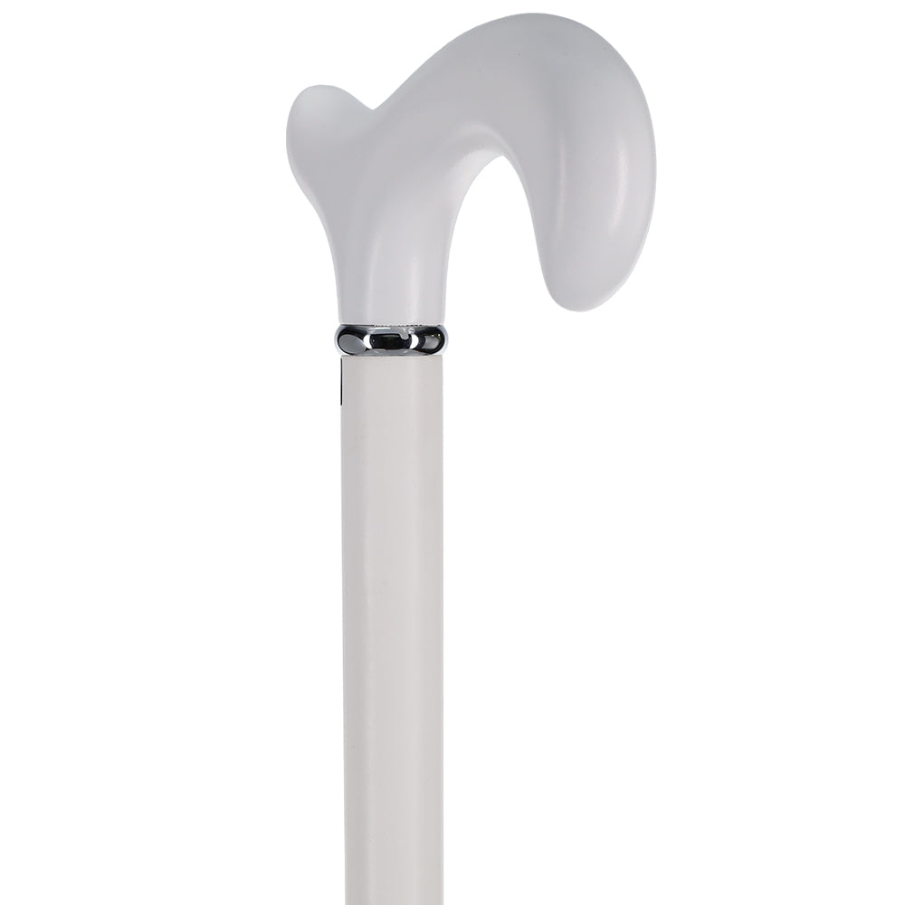 Scratch and Dent Sleek White Derby Handle: Beechwood Shaft with Polished Finish V3378 Get To Buy