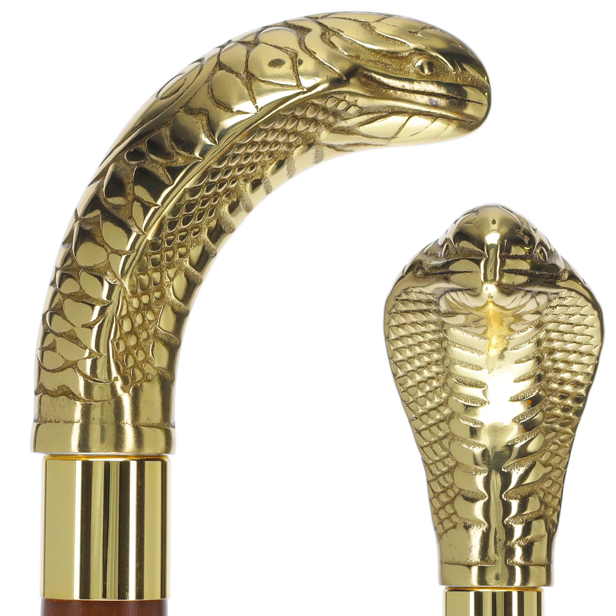 Premium Brass Snake Handle Walking Cane: Custom Shaft & Collar Amazon Cheap Online