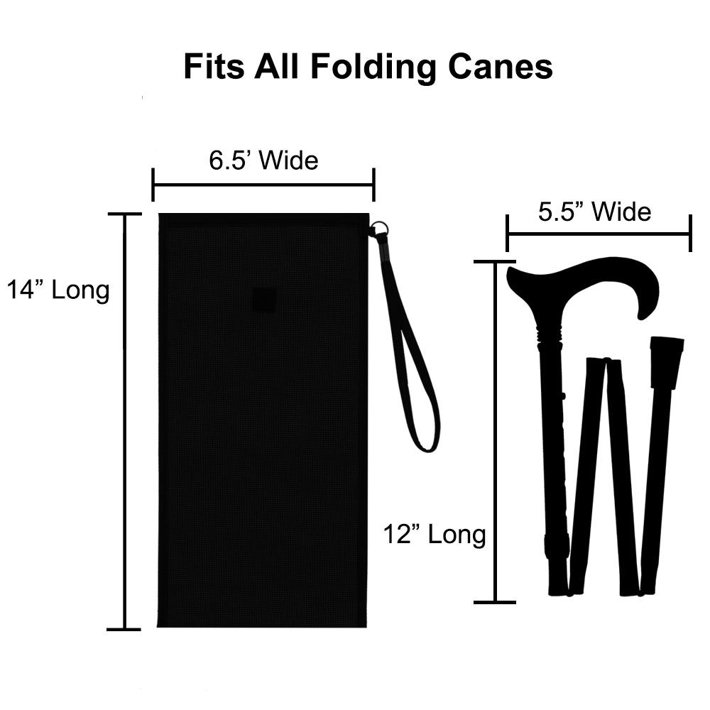 Dark Grey Folding Cane Bag: Convenient Wrist Strap Design Outlet Locations