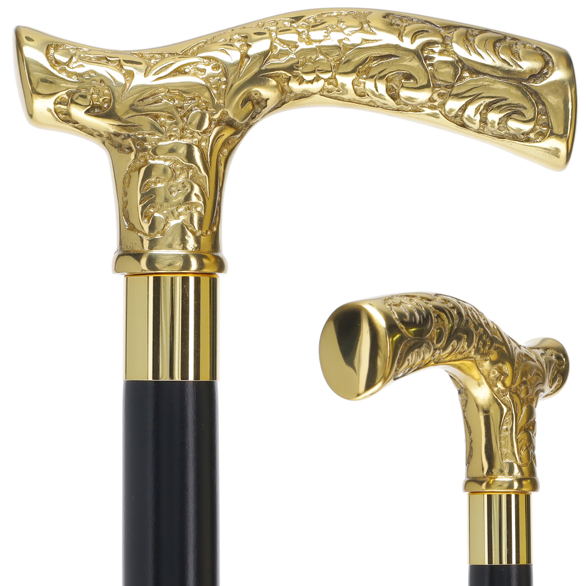 Premium Brass Fritz Handle Walking Cane: Custom Shaft & Collar 2025 Sale Online