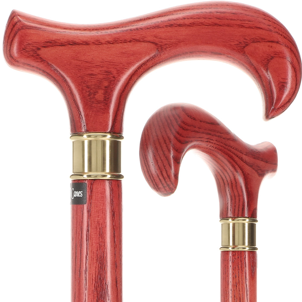 Super Strong Mahogany Derby Cane, Extra Long, Ash Shaft Clearance Outlet