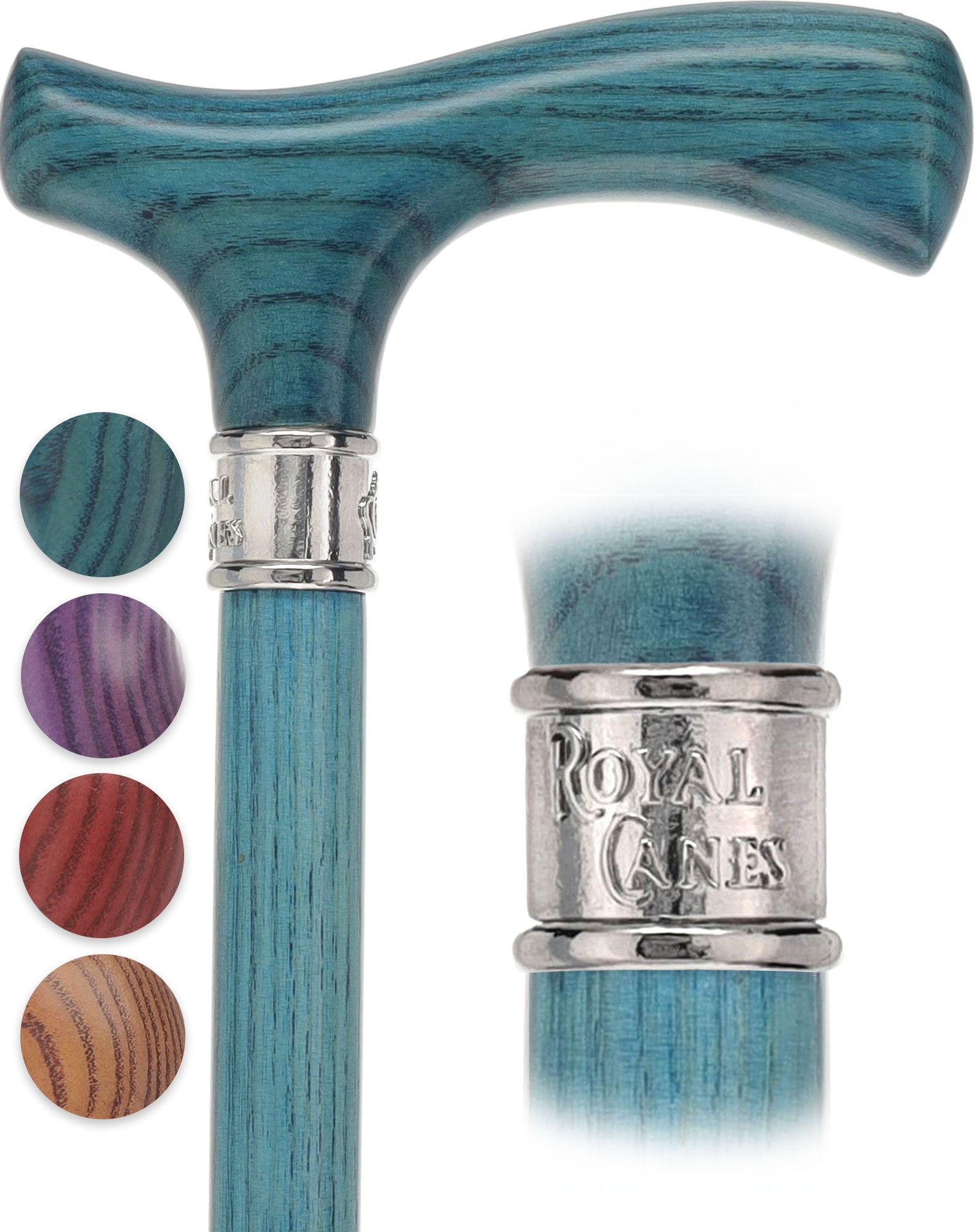 Royal Canes Fritz Comfort Grip: Matching Wood Handle & Shaft, 4 Stained Colors Discount Free Shipping