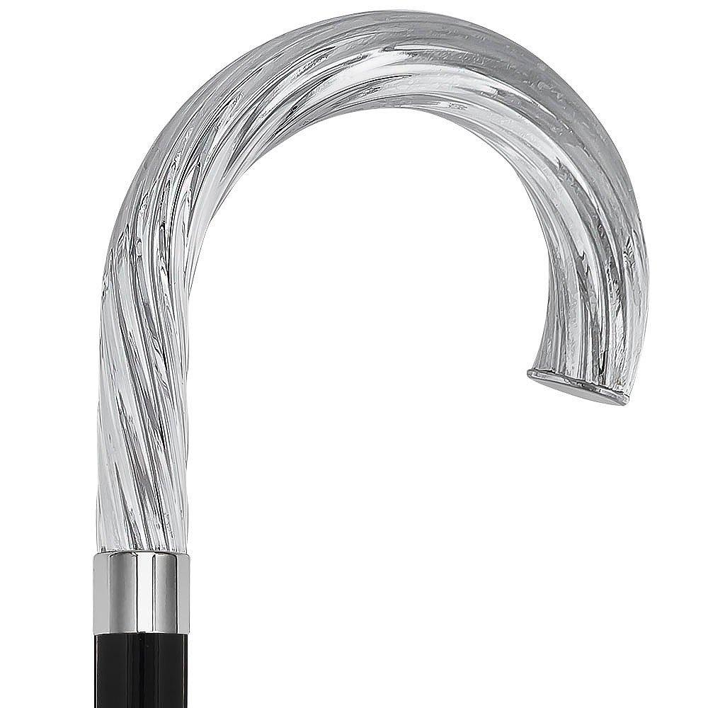 Italian Luxury: Twisted Ribbed Tourist Cane, 925r Silver Online Online Clearance