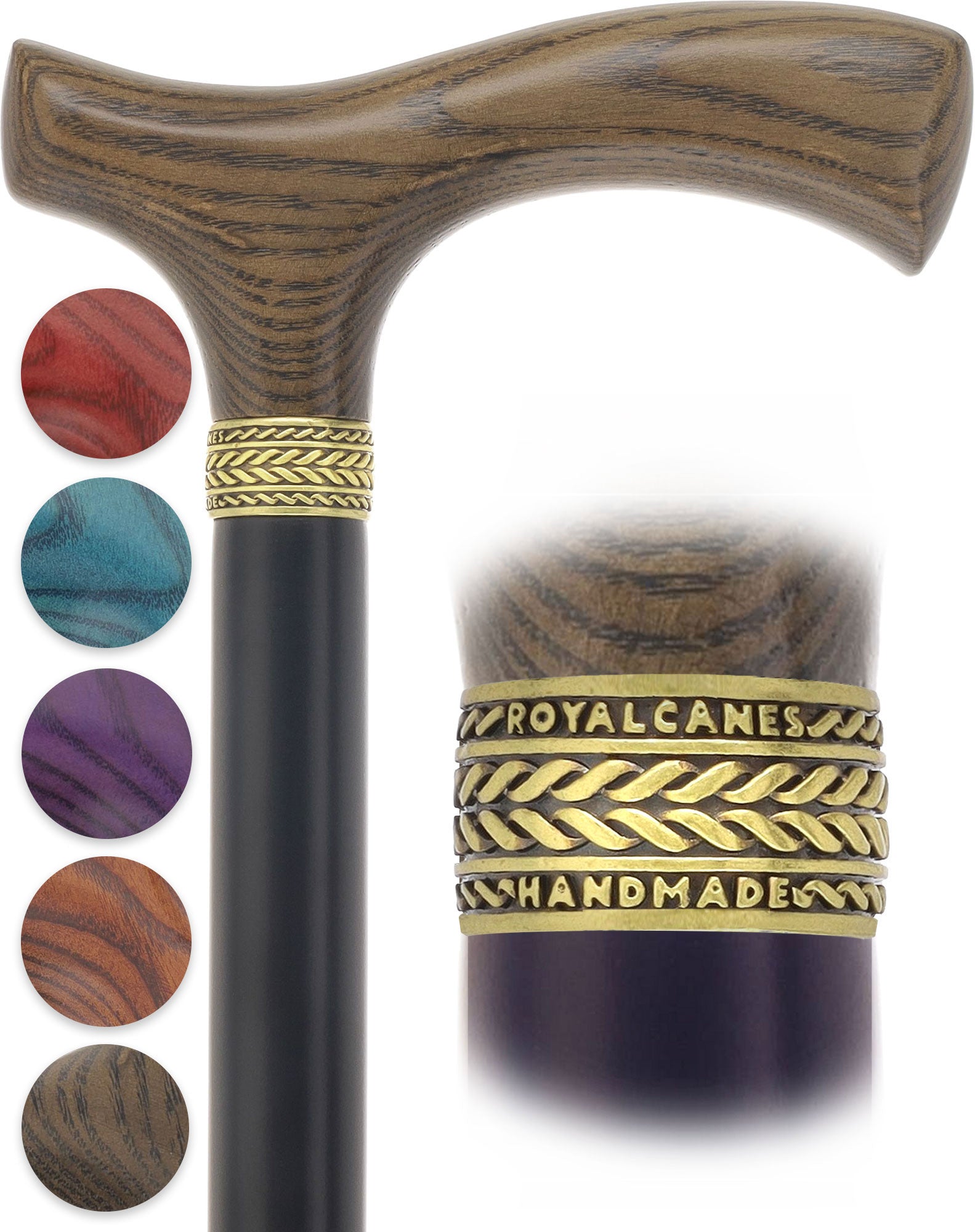 Royal Canes Comfort Fritz: Wood-Stained, Pewter Collar, 6 Color Options Cheap Sale Comfortable
