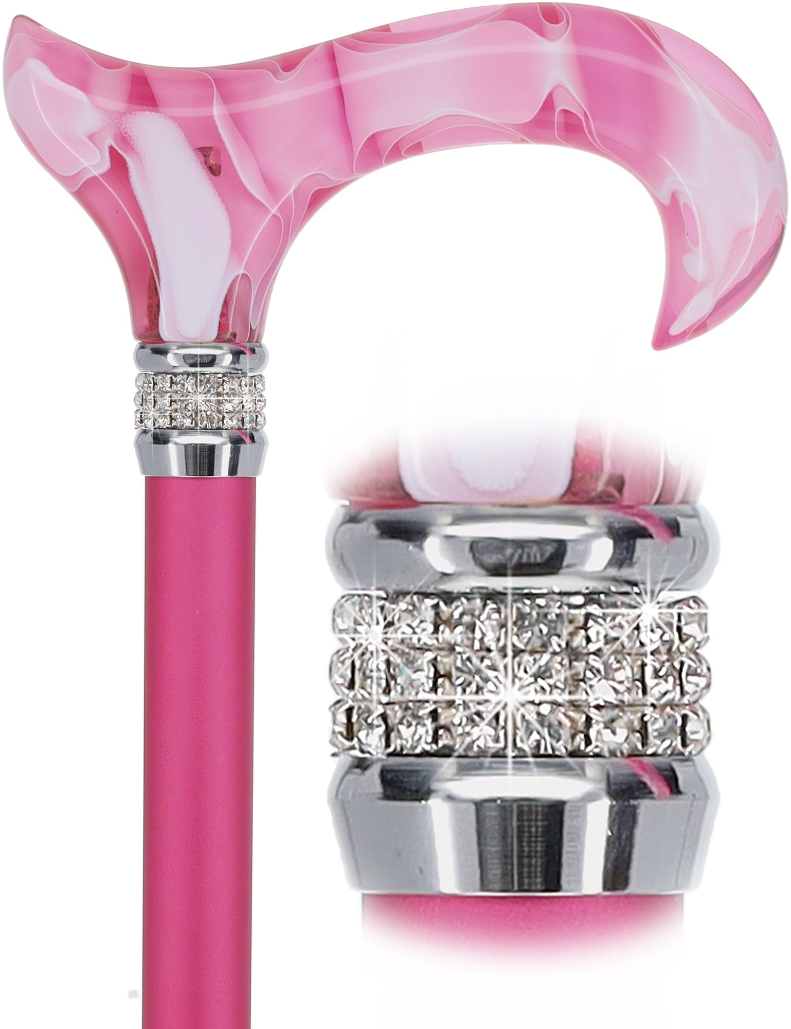 Scratch and Dent Rhinestone Designer Cane: Chic Pink Pearlz Splendor V2295 For Sale Online