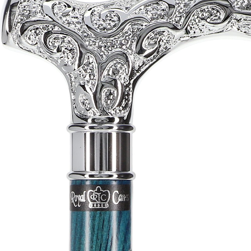 Super Strong Scrollwork Silver-Plated Handle, Blue Denim Shaft Clearance In China