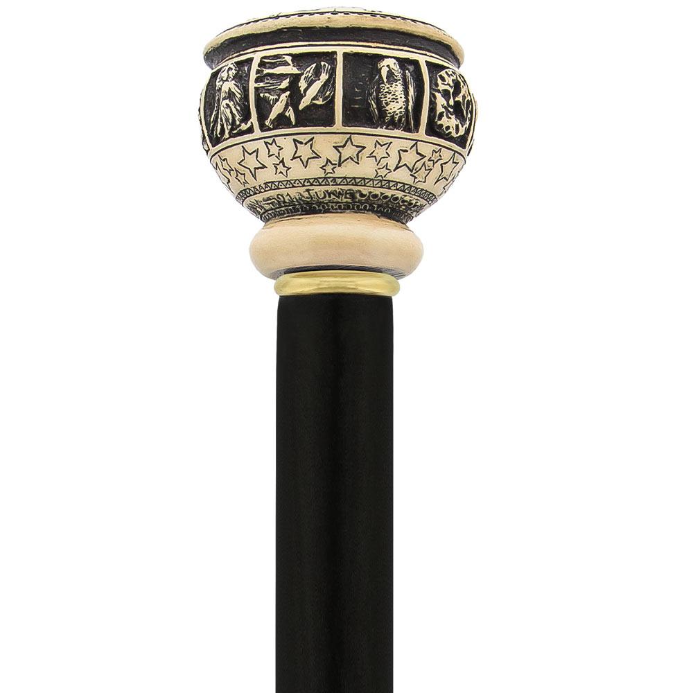 Scratch and Dent Comoys Astrological Gemini Handle Walking Cane w/ Custom Shaft and Collar V1931 Manchester Sale Online