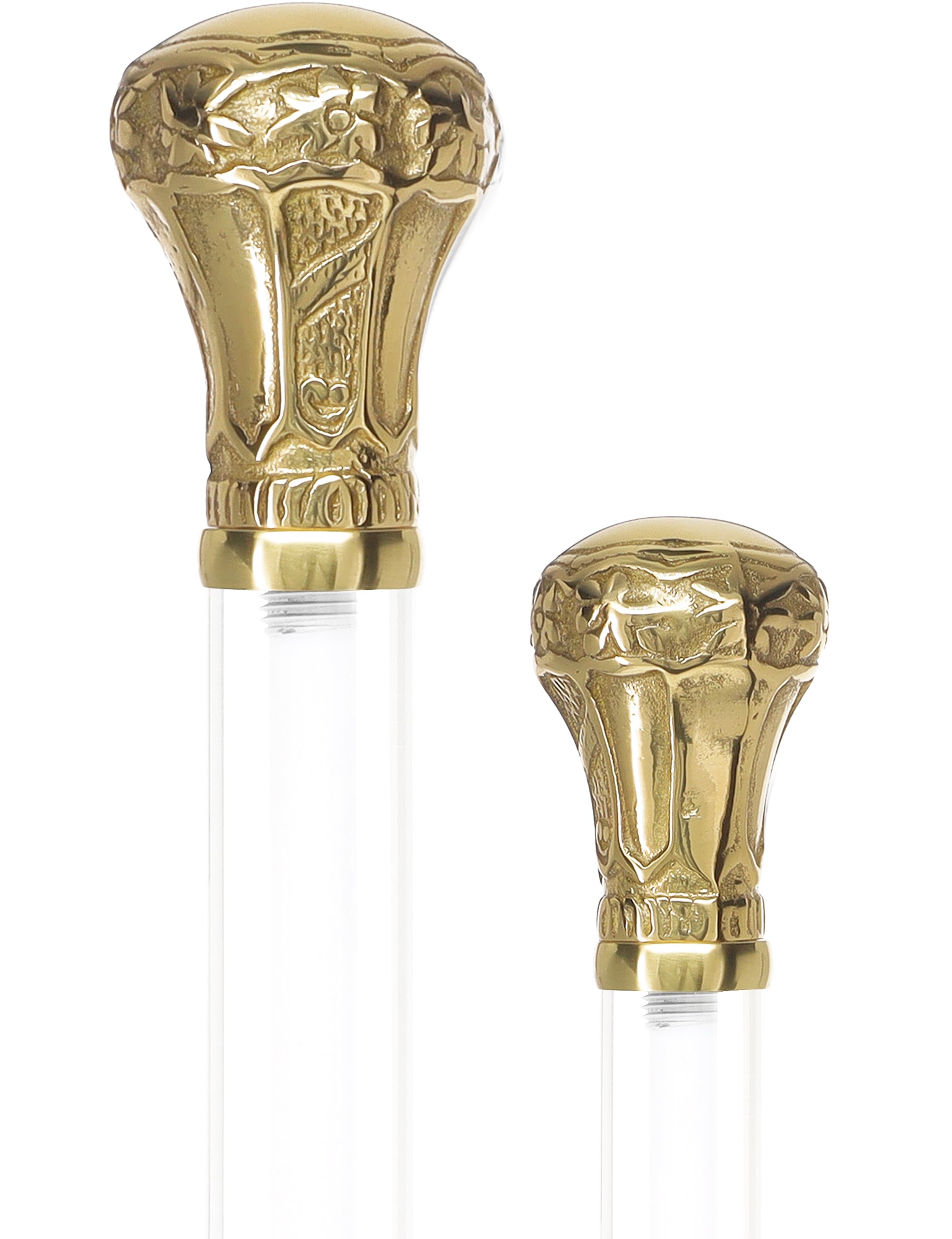 Crystal Elegance Brass Knob Cane with Invisible Acrylic Shaft Options Outlet Huge Surprise