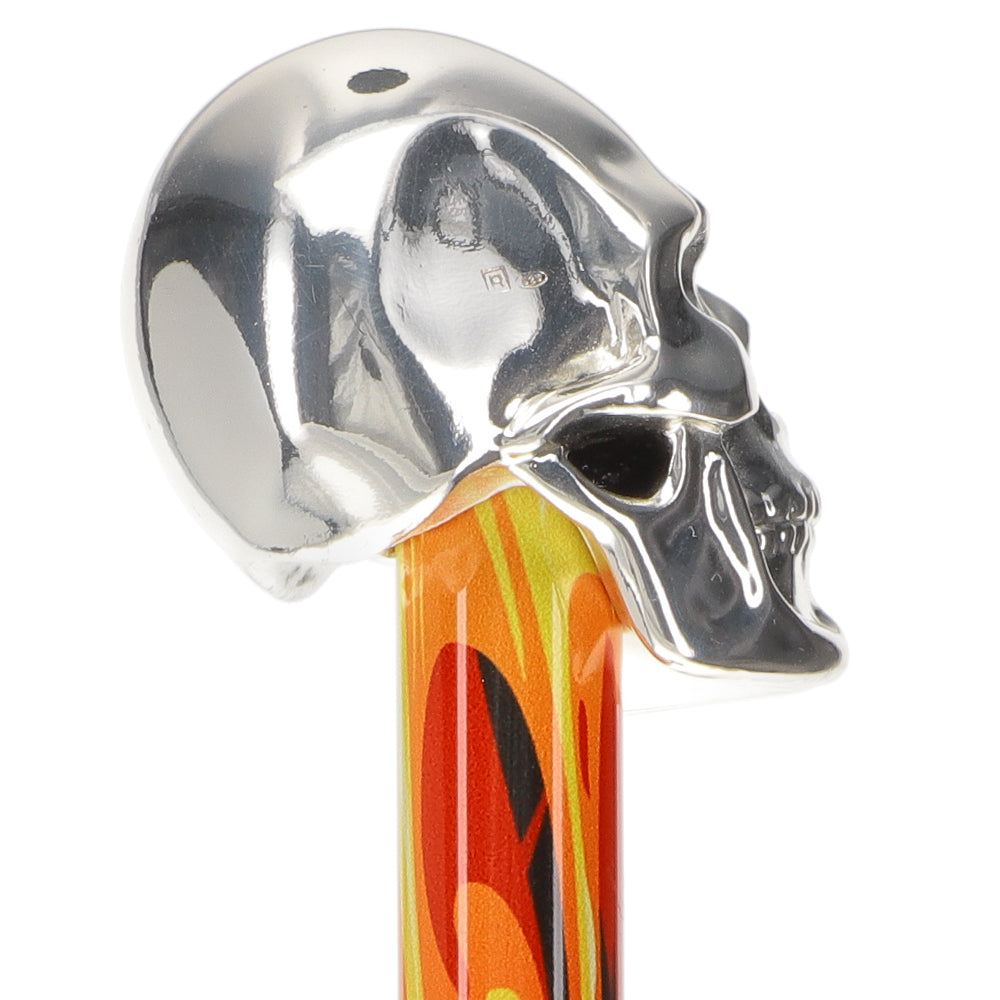 Italian Luxury: Skull Stick with Flame, Crafted in 925r Silver Websites Cheap Pice