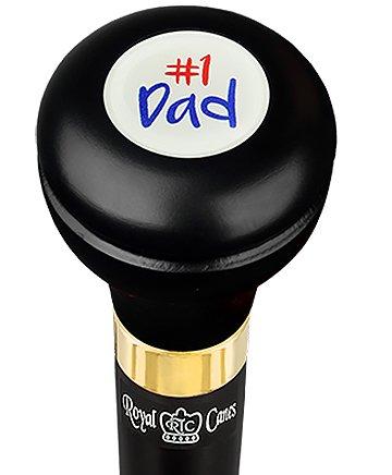 Number One Dad Flask Walking Stick w/ Black Beechwood Shaft & Pewter Collar Store Online