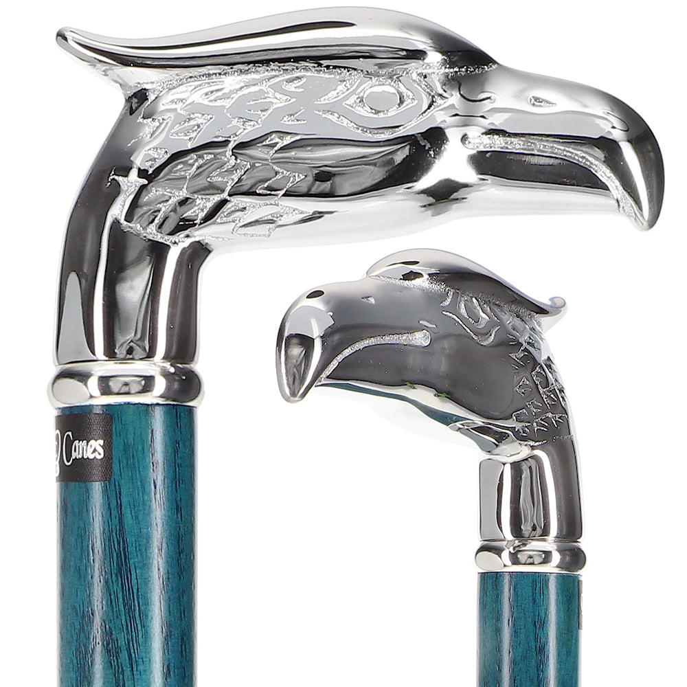 Premium Denim Blue Eagle Cane: Chrome, Patriotic Elegance Clearance Exclusive