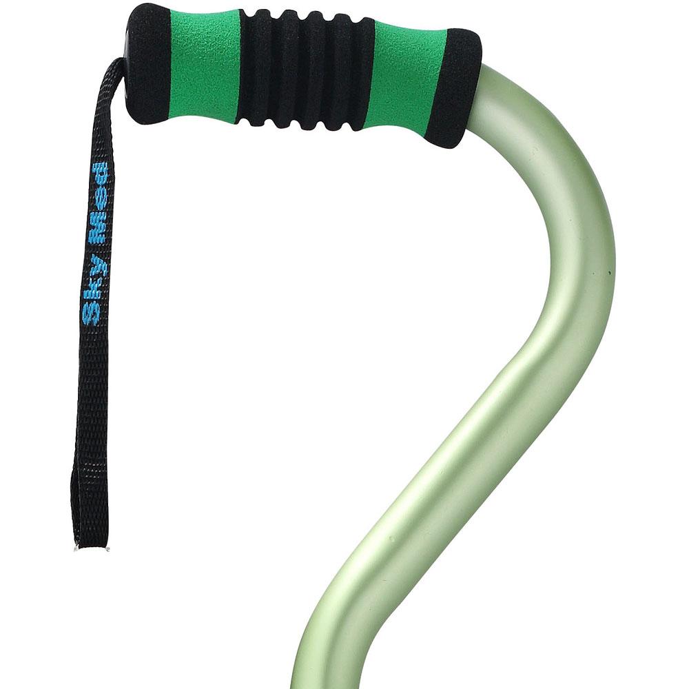 Green Adjustable Offset Walking Cane w/ Color matching Grip Choice Cheap Pice