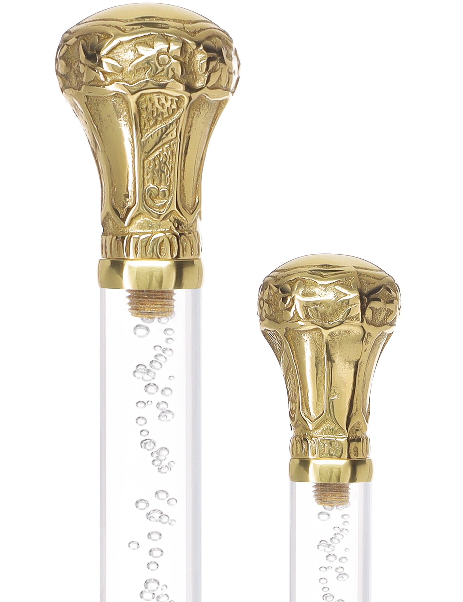 Crystal Elegance Brass Knob Cane with Invisible Acrylic Shaft Options Outlet Huge Surprise
