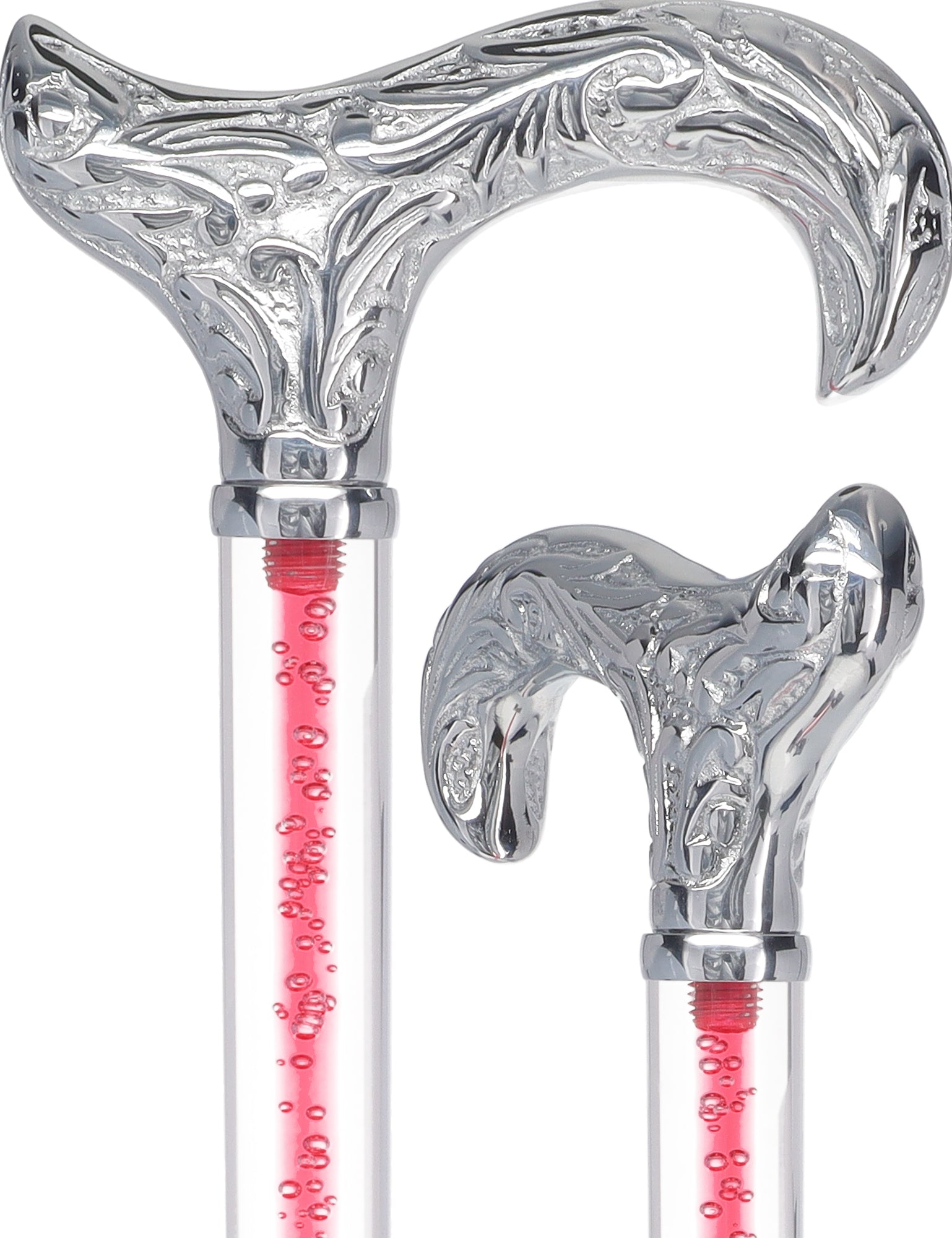 Color Crystal Elegance Chrome Derby Cane with Invisible Acrylic Shaft Options Geniue Stockist