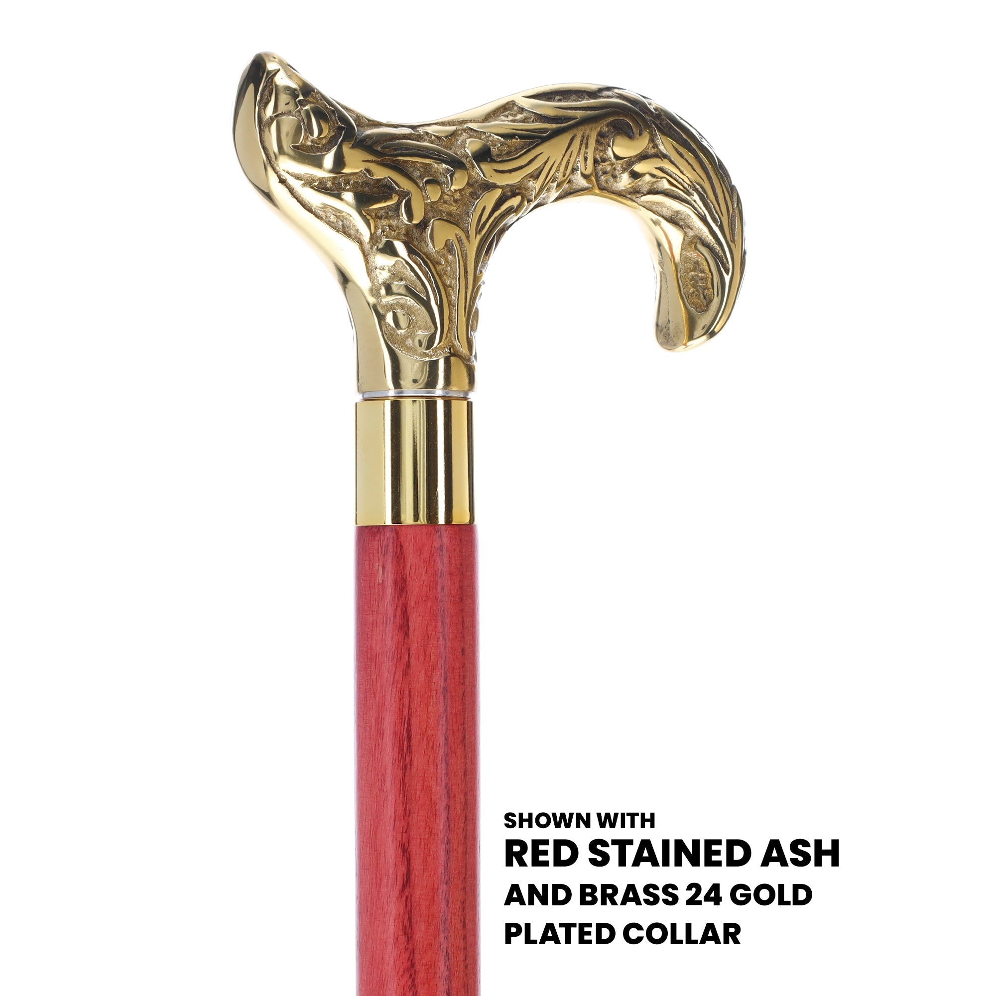 Scratch and Dent Premium Brass Derby Handle Cane: Stained Custom Color Shaft V2161 With Mastercard Cheap Online