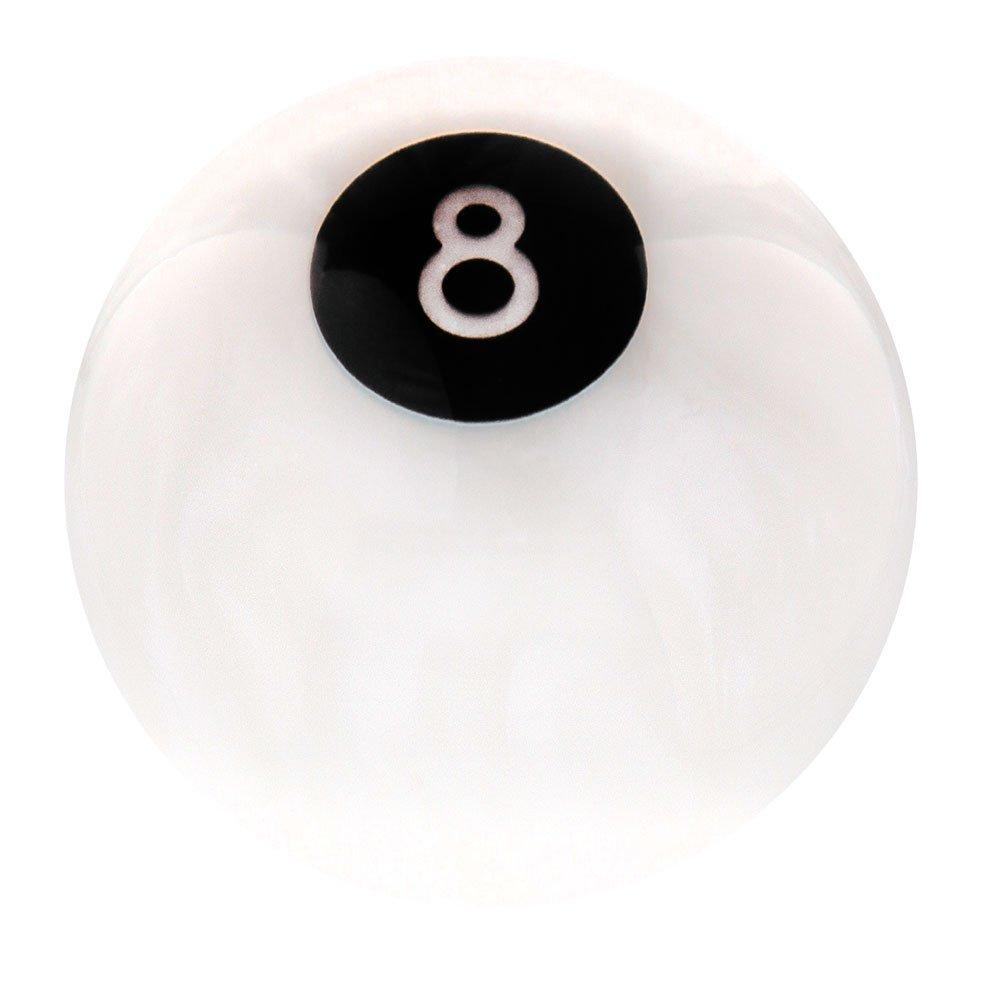 8 Ball White Pearl Round Knob Cane w/ Custom Wood Shaft & Collar Cheap Countdown Package