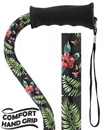 Designer Island Way: Comfort Grip Adjustable Offset Walking Cane Free Shipping Sale Online