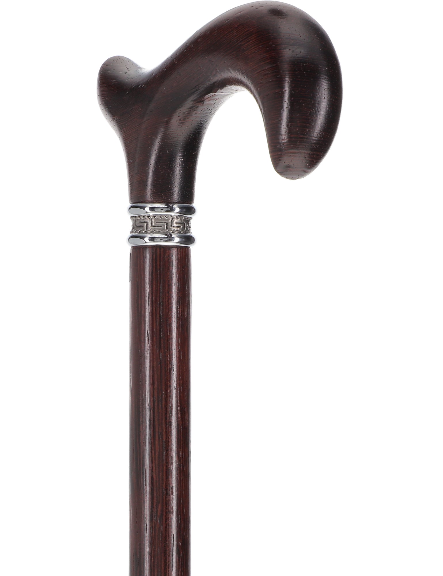 Textured Exotic Wenge Wood Derby Cane: Intricate Pewter Collar Free Shipping Very Cheap