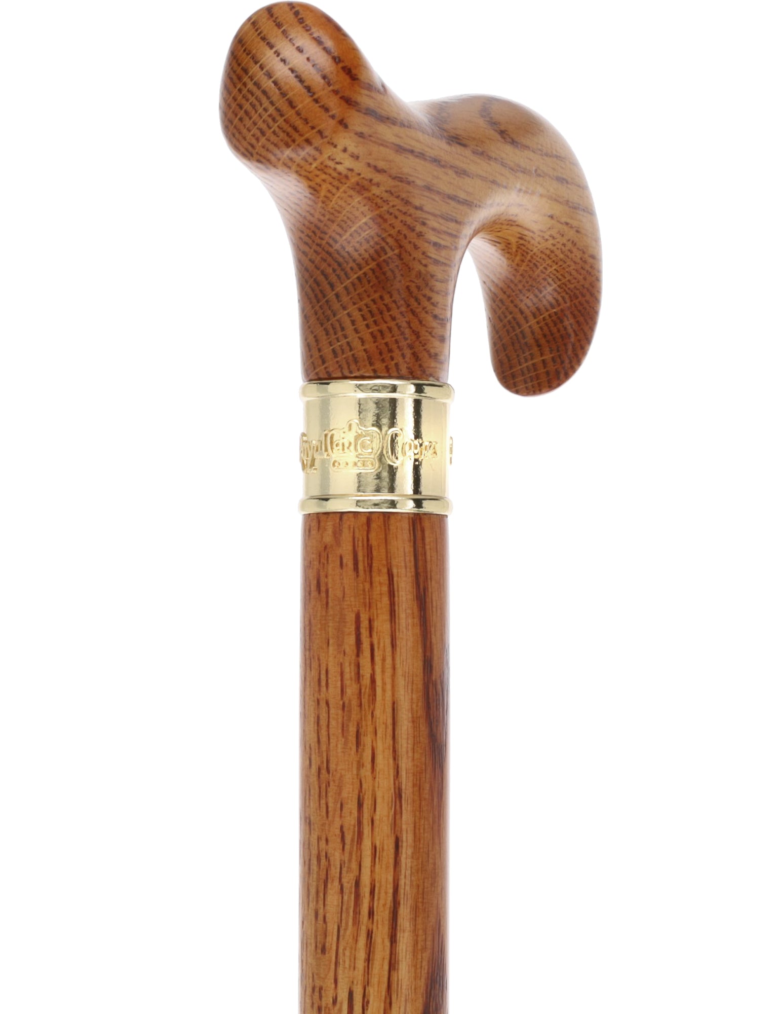 Super Strong & Extra Long Oak Derby Cane: Gold Accent Collar by Royal Canes Cheap Pice Wholesale Pice