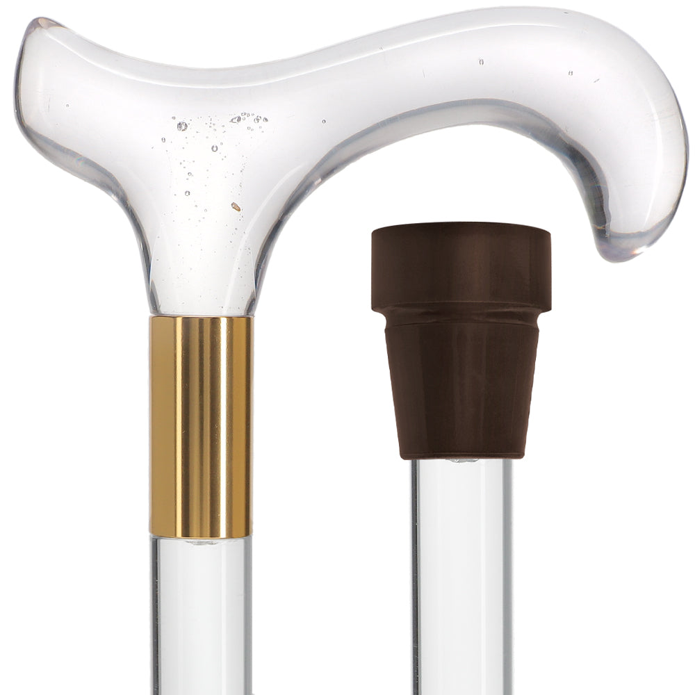 Elevate Style: Clear Lucite Cane with Customizable Collar Free Shipping Geniue Stockist