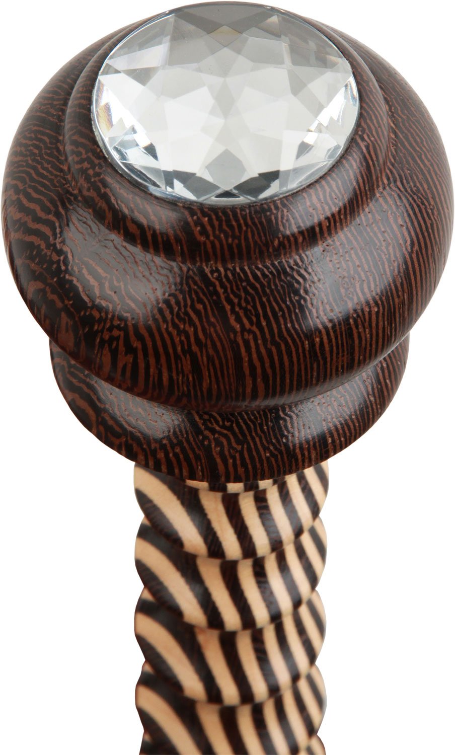 Scratch and Dent Rhinestone Knob Walking Stick With Pine Inlaid Wenge Wood Shaft and Silver Collar V2374 Real Cheap Online